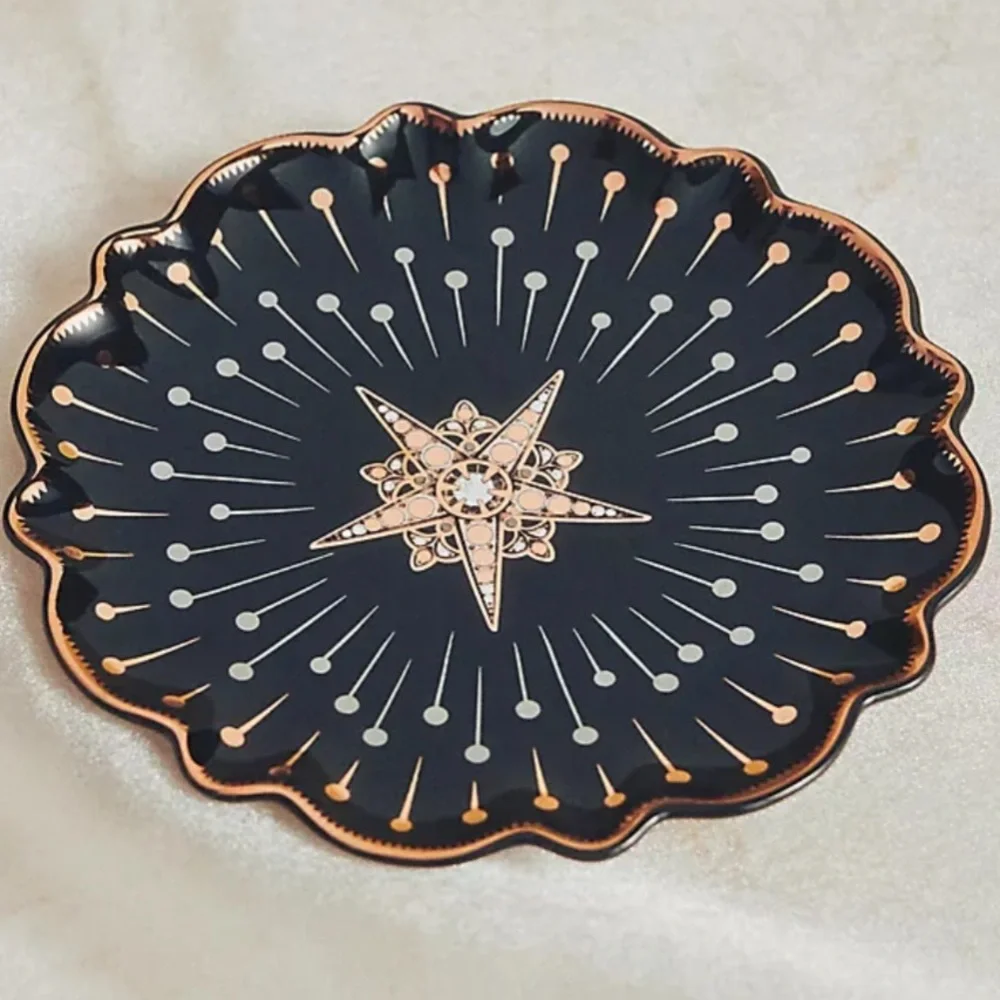 Set/4 ⭐️ 24K Gold Plates Catherine Martin x  Anthropologie WHITE and gold